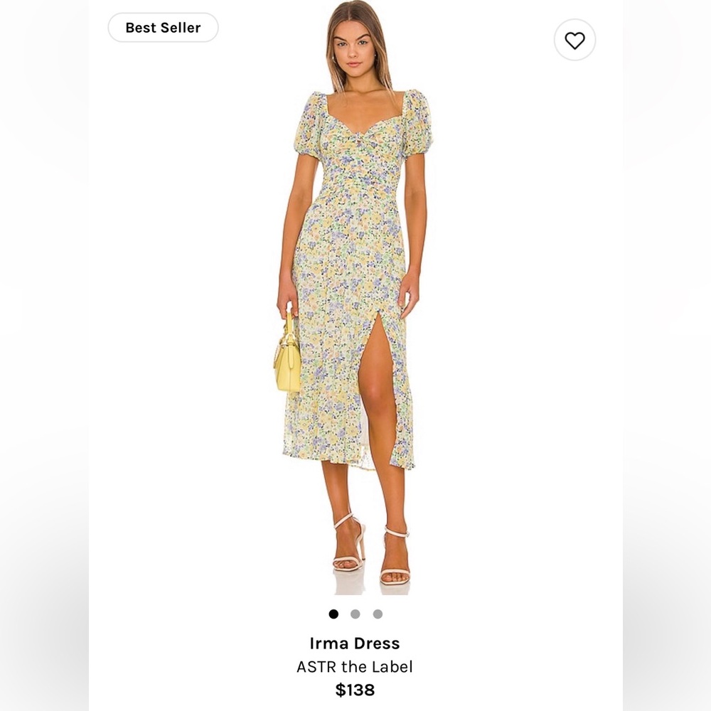 ASTR THE LABEL - Irma floral puff sleeve midi dress (SIZE MEDIUM) - Picture 3 of 3